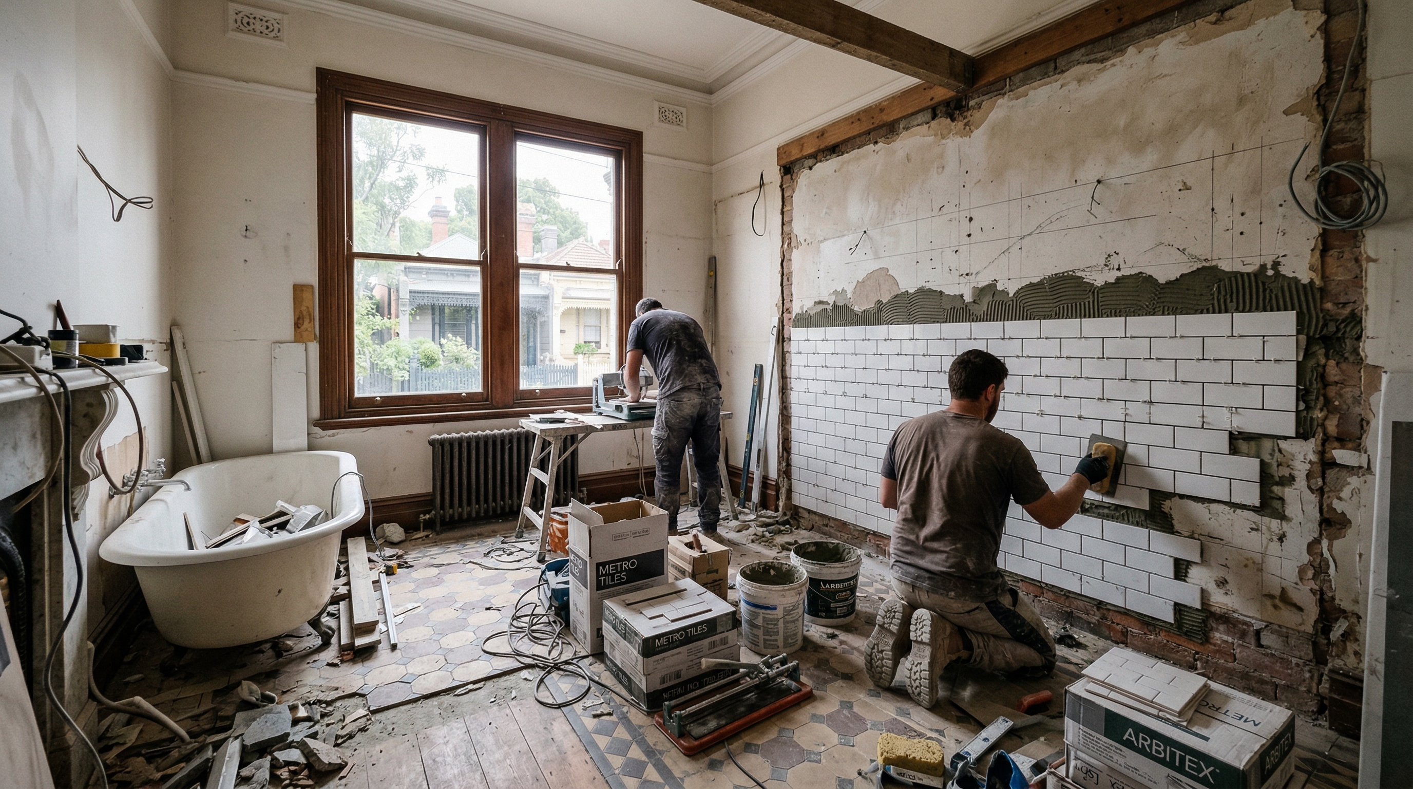 Melbourne bathroom mid-renovation